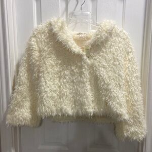 Double Zero Faux Fur Cropped Coat Size Large NWT 3/4 Sleeves